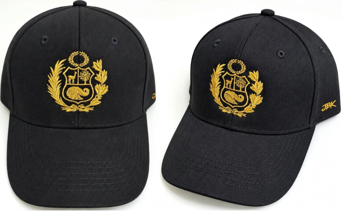 Peru Gold Crest Cap โ Black & Gold